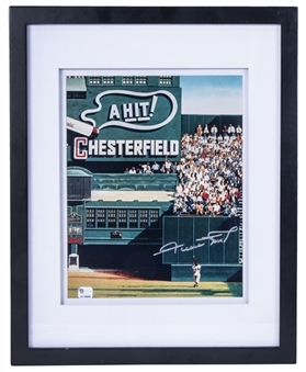 Willie Mays Signed "The Catch" Chesterfield Advertisement Framed to 12x15" (Beckett)